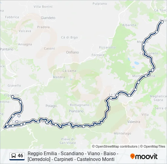 46 Bus Line Map