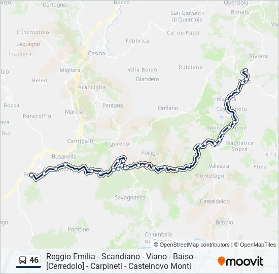 46 Bus Line Map