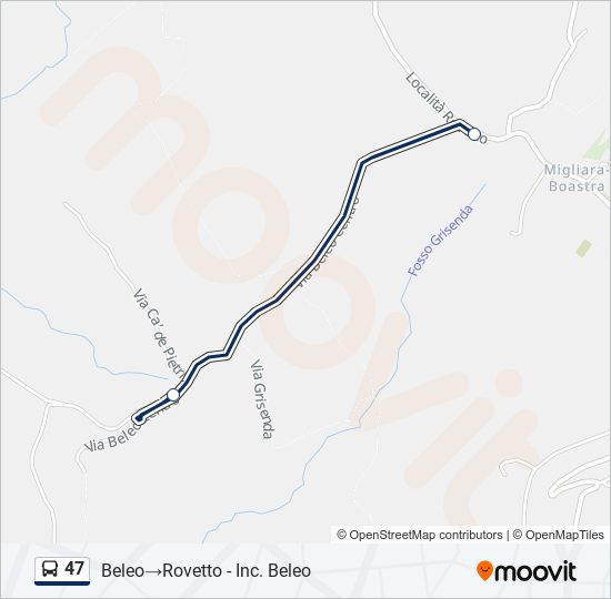 47 bus Line Map