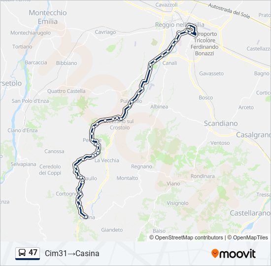 47 bus Line Map