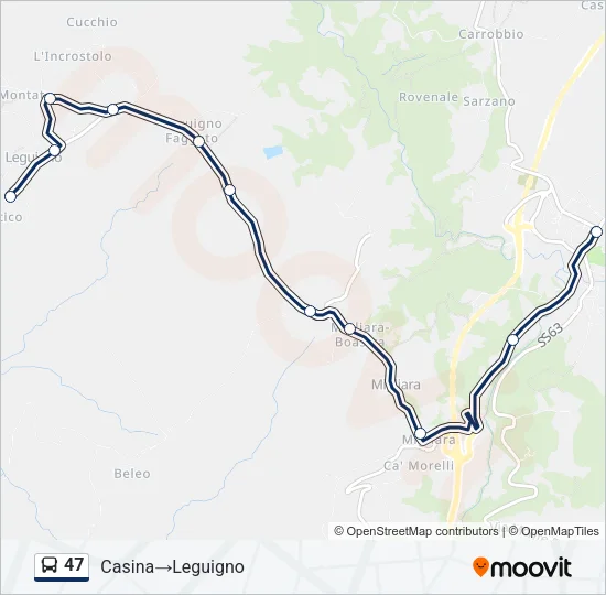 47 Bus Line Map
