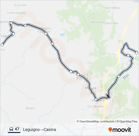 47 Bus Line Map