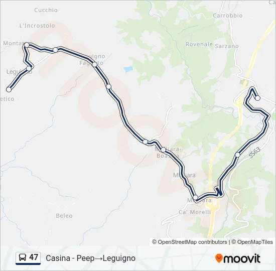 47 Bus Line Map