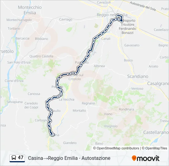 47 Bus Line Map