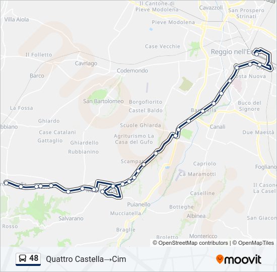 Percorso linea bus 48