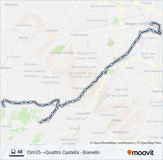 Percorso linea bus 48