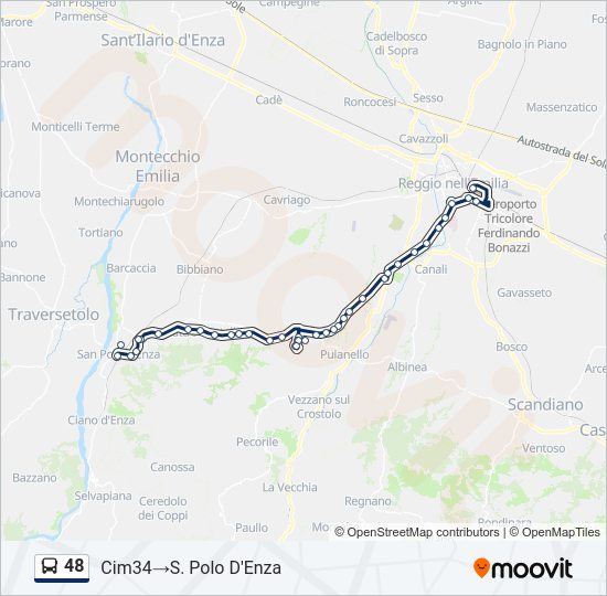 Percorso linea bus 48