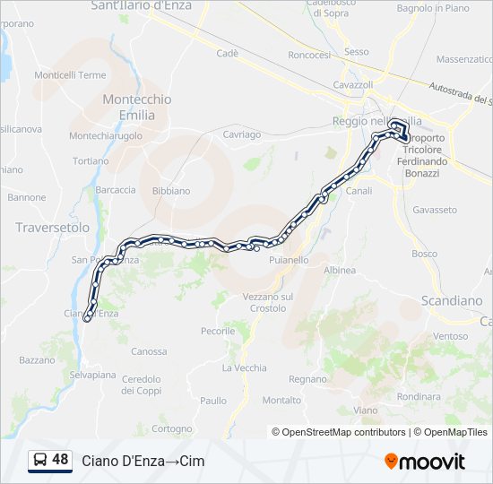 Percorso linea bus 48