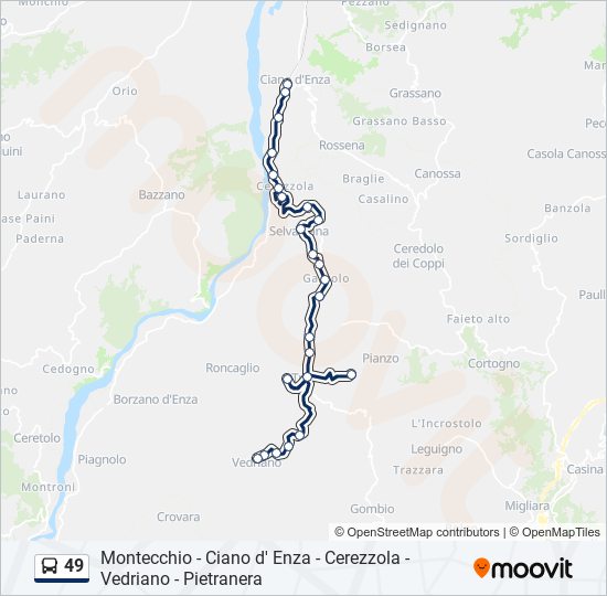 49 bus Line Map