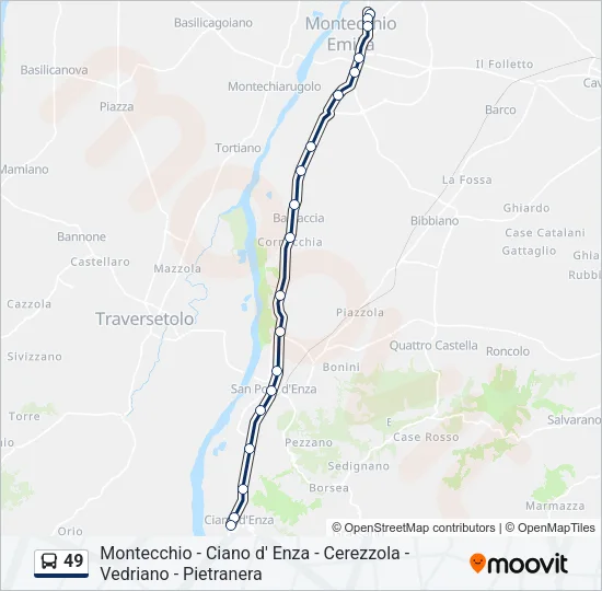 49 Bus Line Map