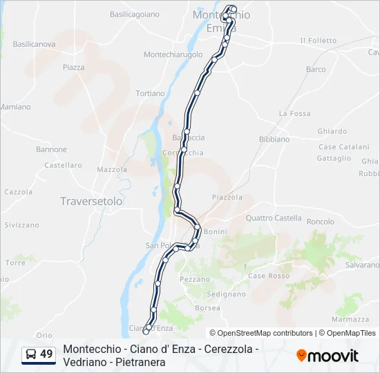 49 Bus Line Map
