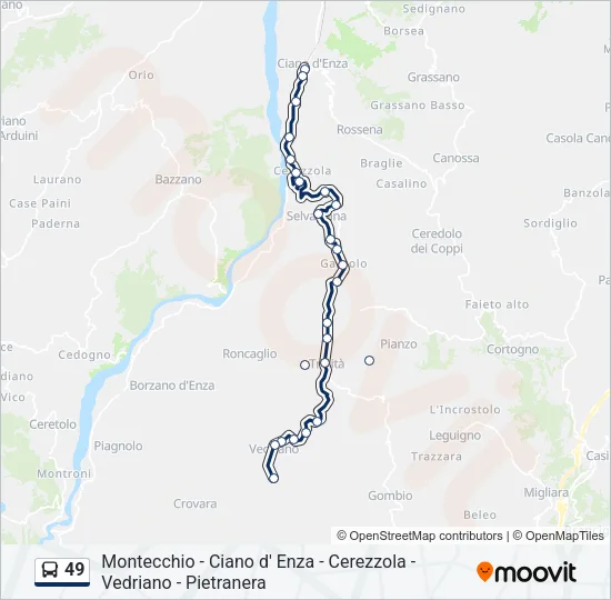 49 Bus Line Map
