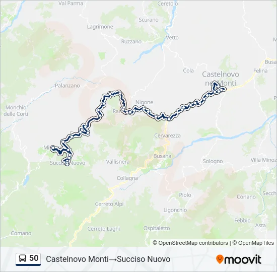 50 Bus Line Map