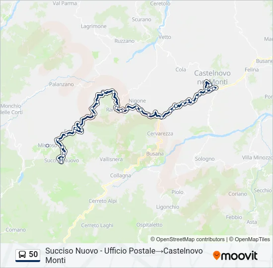 50 Bus Line Map