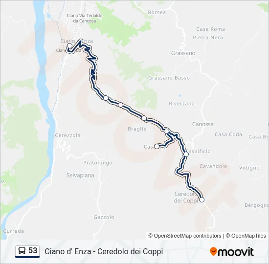 53 Bus Line Map