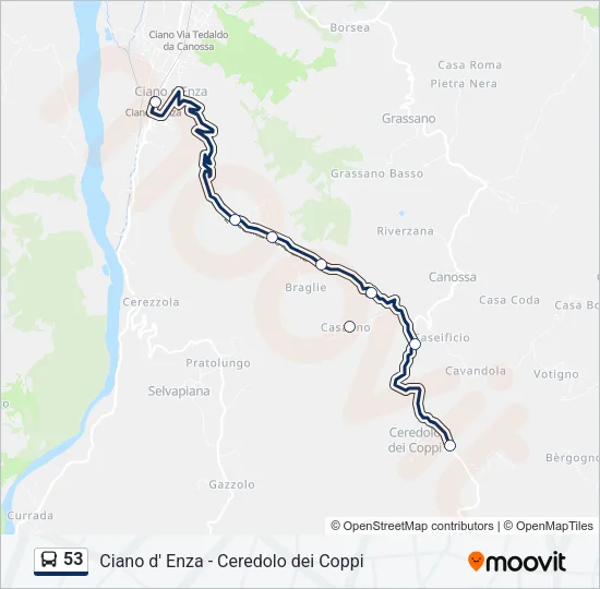 53 Bus Line Map