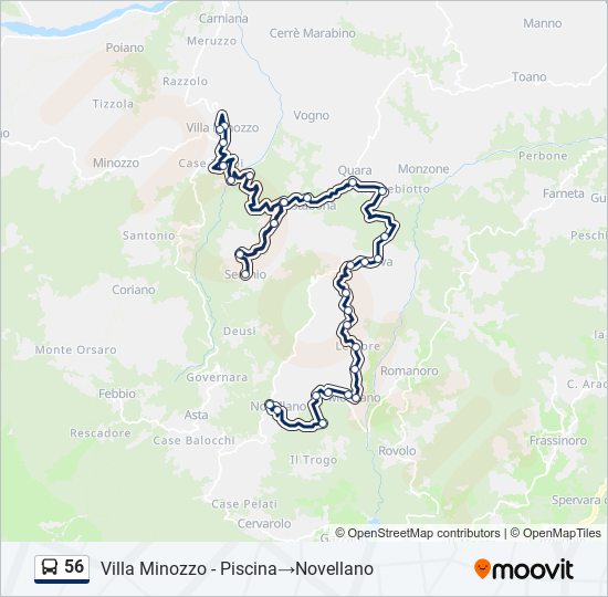 Percorso linea bus 56