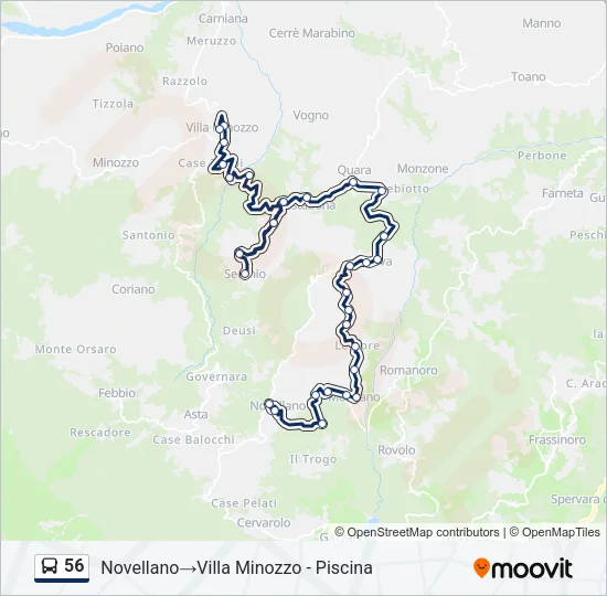 56 Bus Line Map
