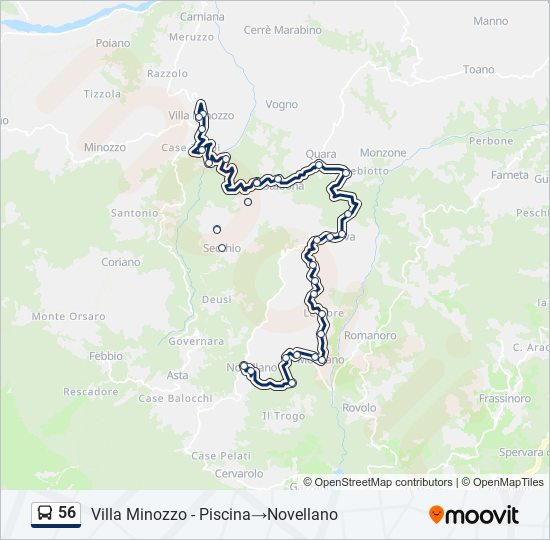 Percorso linea bus 56