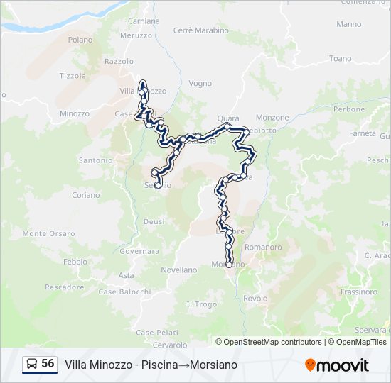 Percorso linea bus 56