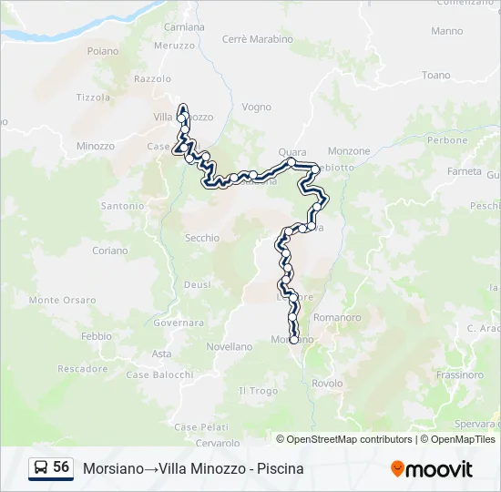 56 Bus Line Map