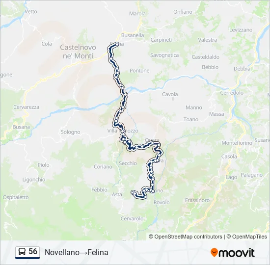 56 Bus Line Map