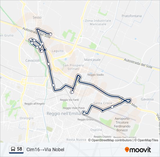 58 bus Line Map