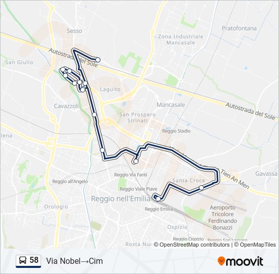 58 bus Line Map