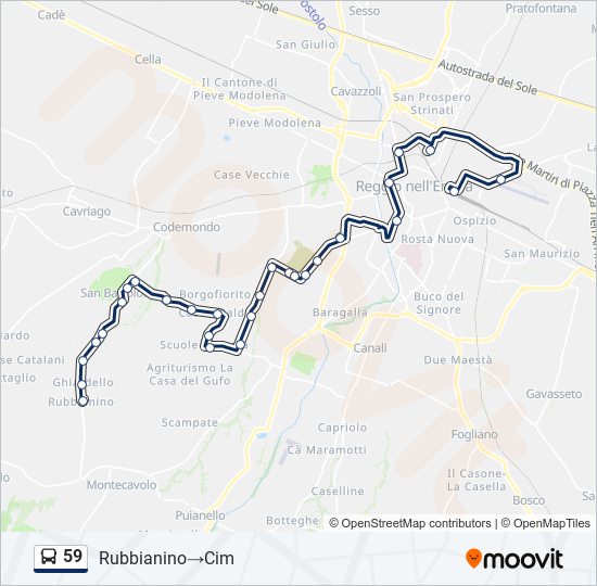 59 bus Line Map