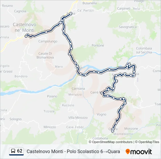 62 Bus Line Map