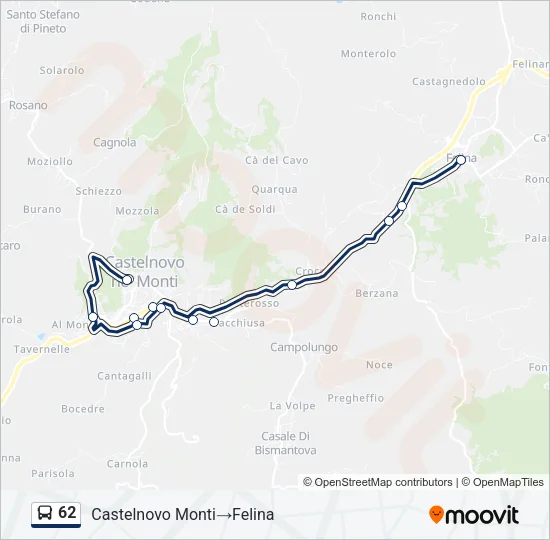 62 Bus Line Map
