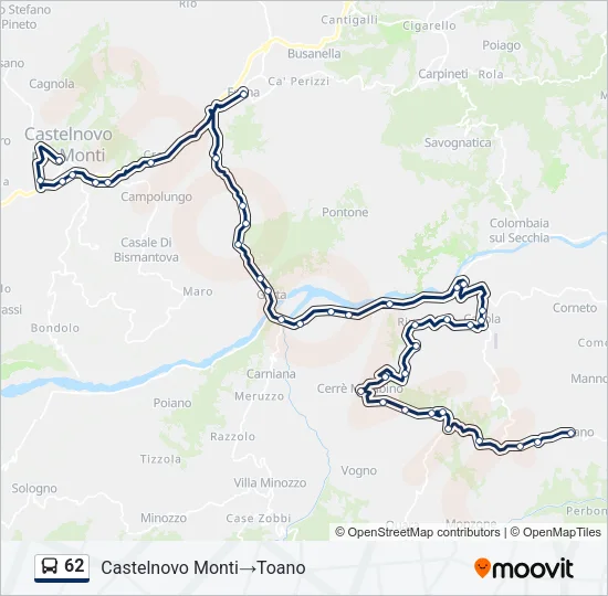 62 Bus Line Map