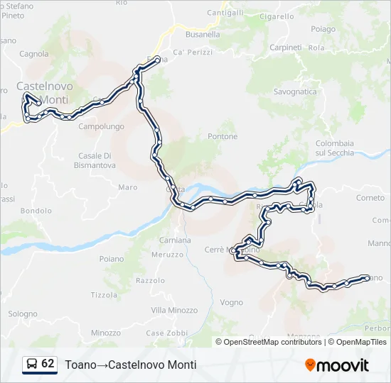 62 Bus Line Map