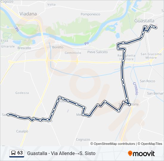 Percorso linea bus 63
