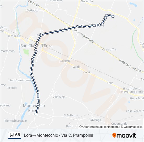 65 bus Line Map