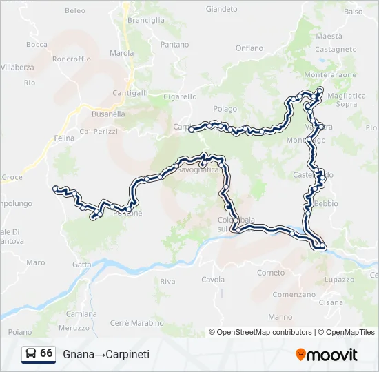 66 Bus Line Map
