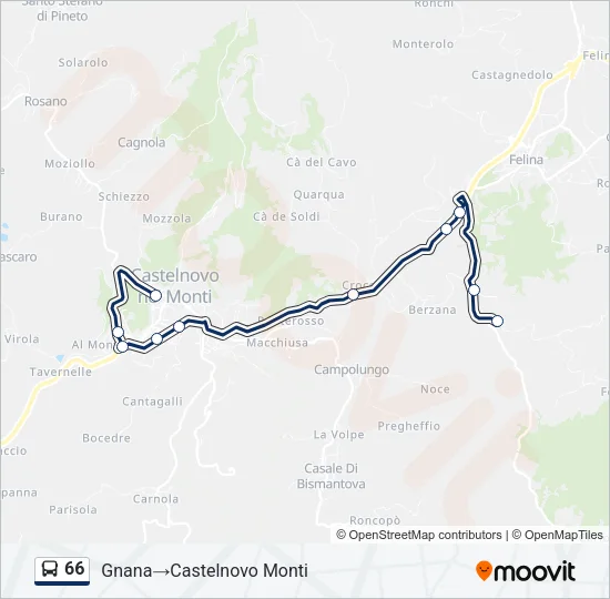66 Bus Line Map