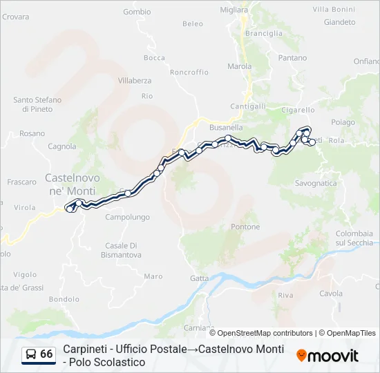 66 Bus Line Map
