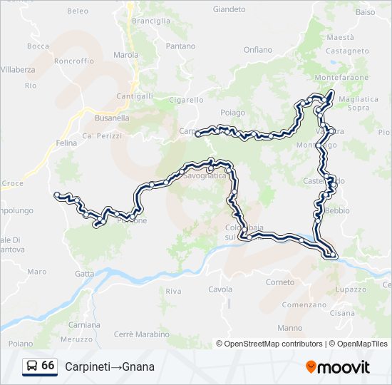 Percorso linea bus 66