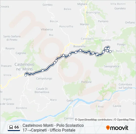 66 Bus Line Map
