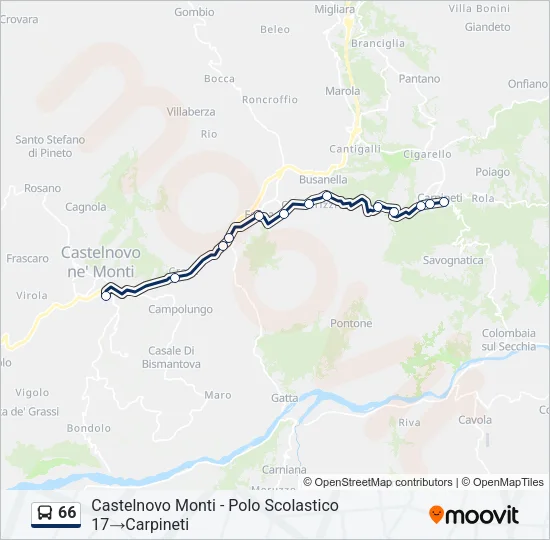 66 Bus Line Map