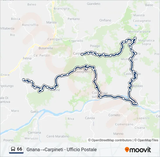 66 Bus Line Map