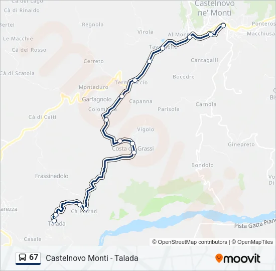 67 Bus Line Map