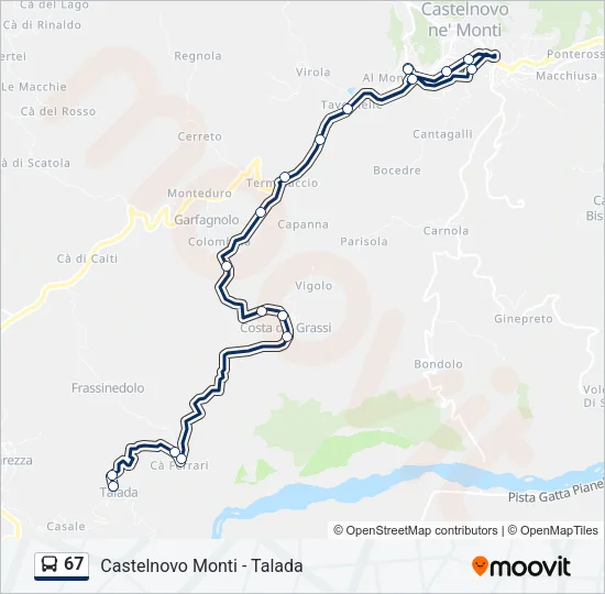 67 Bus Line Map