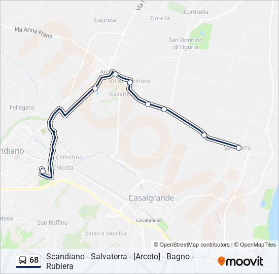 68 bus Line Map