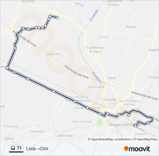 71 bus Line Map