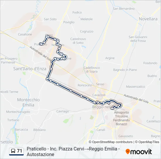 71 Bus Line Map