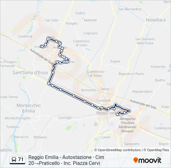 71 Bus Line Map