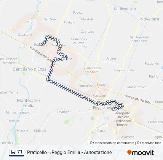 71 Bus Line Map