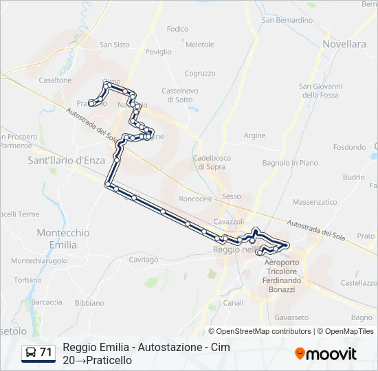 71 Bus Line Map